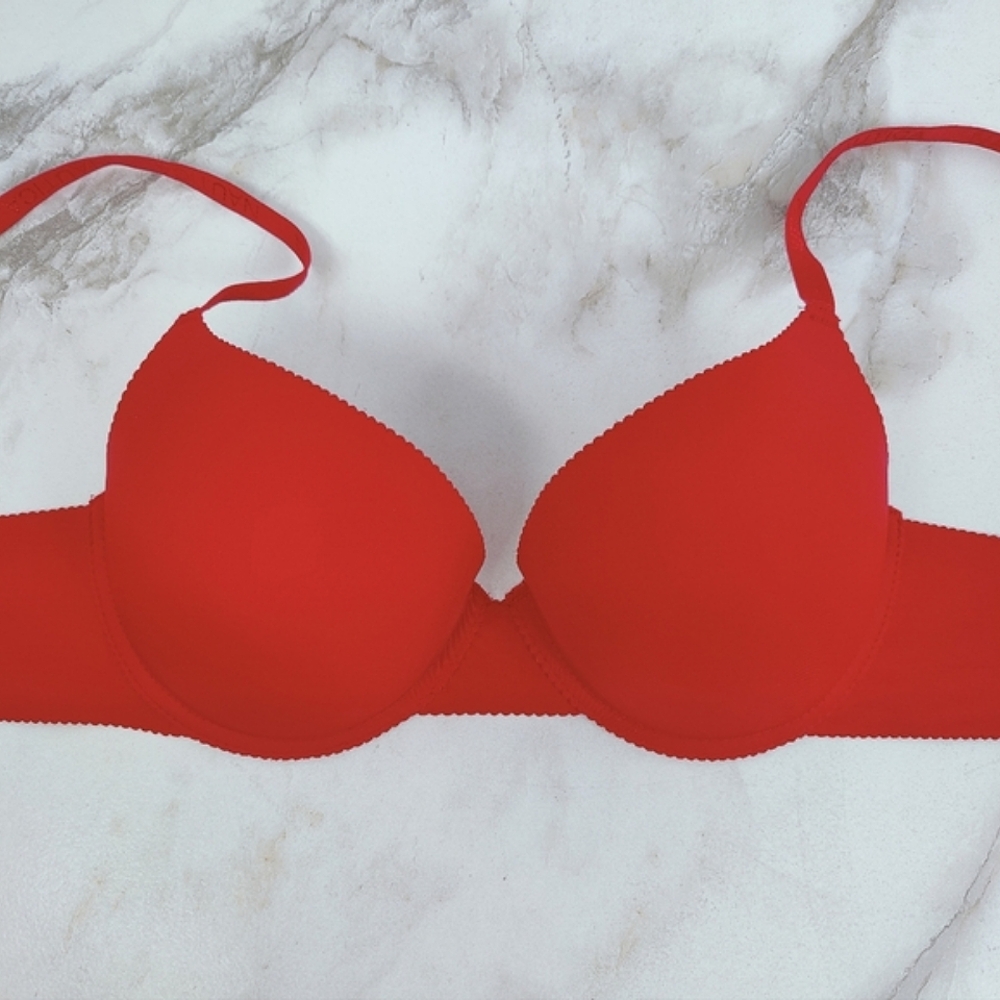 Nautica Intimates Bright Red Seamless Push Up Multiway Underwire Bra, Sz 34C